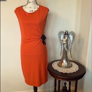 THE LIMITED Orange/ Black Sleeveless Dress…